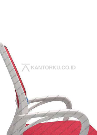 Kursi kerja Inco Catier III W-CR dengan sandaran mesh, armrest, dudukan empuk, dan kaki roda chrome – Kantorku.co.id