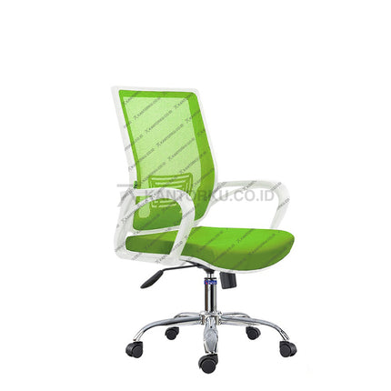 Kursi kantor Catier II WCR tipe hadap, rangka besi chrome, dudukan empuk – Kantorku.co.id.