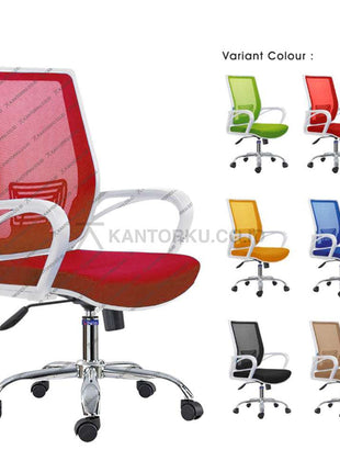 Kursi tamu kantor Catier II WCR ergonomis, rangka chrome cantilever, desain modern – Kantorku.co.id.
