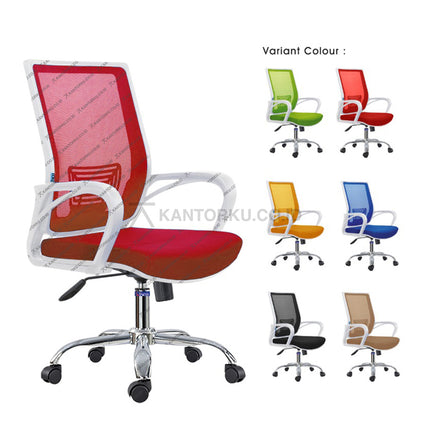 Kursi tamu kantor Catier II WCR ergonomis, rangka chrome cantilever, desain modern – Kantorku.co.id.