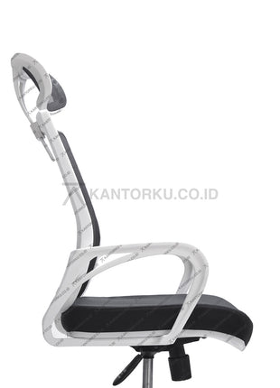 Kursi hadap kantor Catier I WFW warna hitam, sandaran breathable mesh, rangka kuat – Kantorkudotcodotid