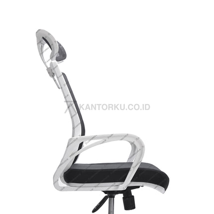 Kursi hadap kantor Catier I WFW warna hitam, sandaran breathable mesh, rangka kuat – Kantorkudotcodotid