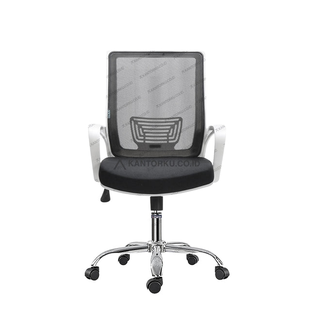 Kursi hadap Catier II WCR dengan sandaran mesh ergonomis dan rangka kaki chrome – tersedia di Kantorku.co.id