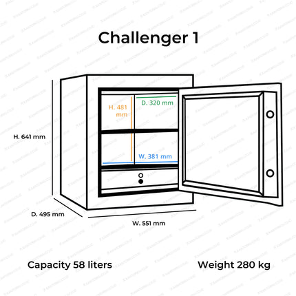 brankas keamanan tinggi berwarna abu dengan fireseal otomatis — kantorkudotcodotid
