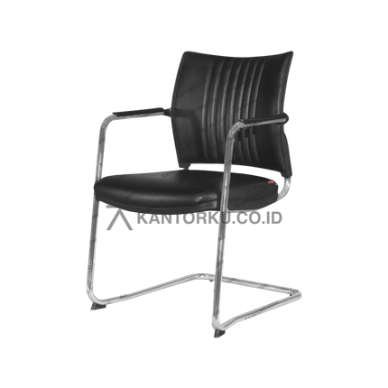 Kursi kantor tamu Chitose Classy L dengan rangka kaki sled L dan dudukan kulit sintetis kantorku.co.id