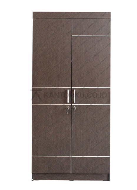 Lunar CLS 201 2P Tanpa Cermin lemari pakaian 2 pintu berbahan partikel board – KANTORKU