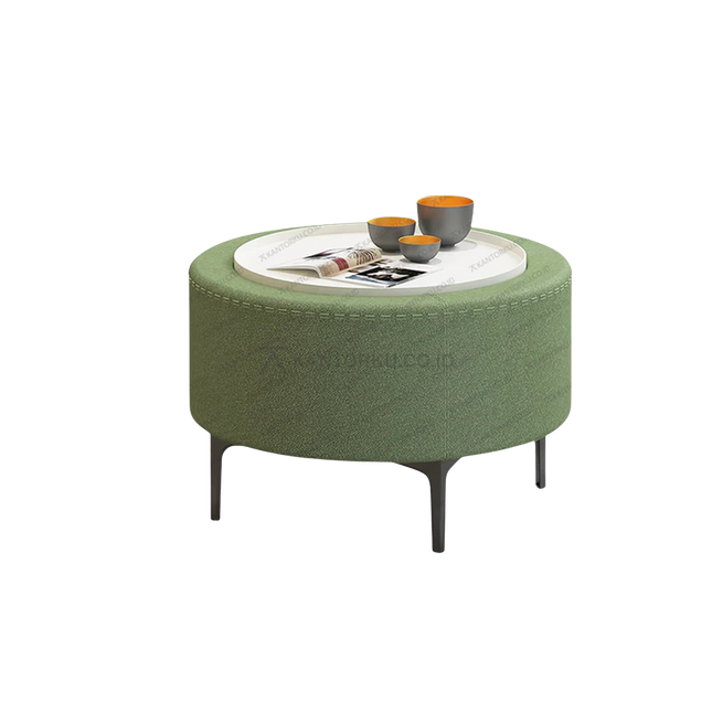 Coffee table bundar modern CENA CT-01 dengan fungsi ottoman – Tersedia di Kantorku.co.id