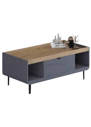 Coffee table modern CENA CT-02 dengan ruang penyimpanan praktis – Tersedia di Kantorku.co.id