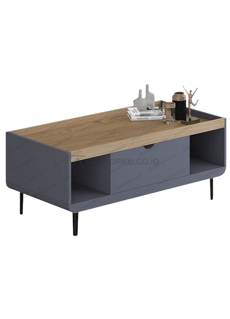 Coffee table modern CENA CT-02 dengan ruang penyimpanan praktis – Tersedia di Kantorku.co.id