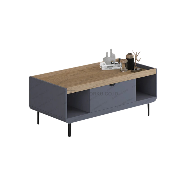 Coffee table modern CENA CT-02 dengan ruang penyimpanan praktis – Tersedia di Kantorku.co.id