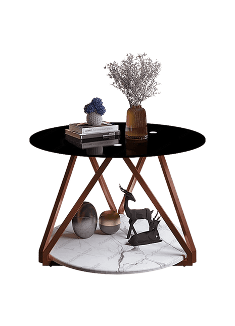 Meja tamu CT REGINA desain modern elegan dengan rangka rose gold – Tersedia di kantorku.co.id