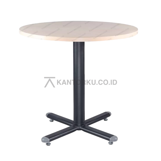 Chitose Coffee Table R75, meja bundar diameter 75 cm dengan top MDF finishing maple kantorku.co.id
