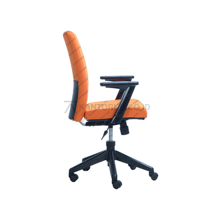 Kursi Kerja ergonomis kursi Manajer desain Minimalis berwarna ORANGE dengan sandaran dan roda - SAVELLO COMBI - KANTORKU