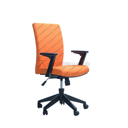 Kursi Kerja ergonomis kursi Manajer desain Minimalis berwarna ORANGE dengan sandaran dan roda - SAVELLO COMBI - KANTORKU