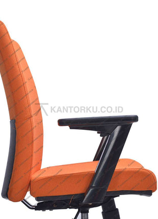 Kursi Kerja ergonomis kursi Manajer desain Minimalis berwarna ORANGE dengan sandaran dan roda - SAVELLO COMBI - KANTORKU