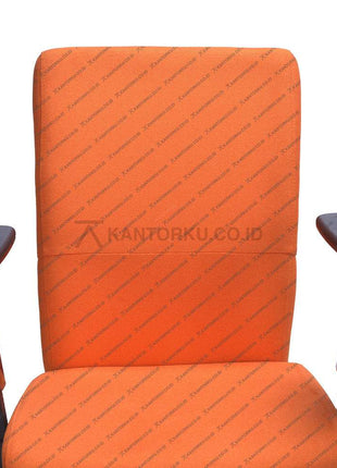 Kursi Kerja ergonomis kursi Manajer desain Minimalis berwarna ORANGE dengan sandaran dan roda - SAVELLO COMBI - KANTORKU
