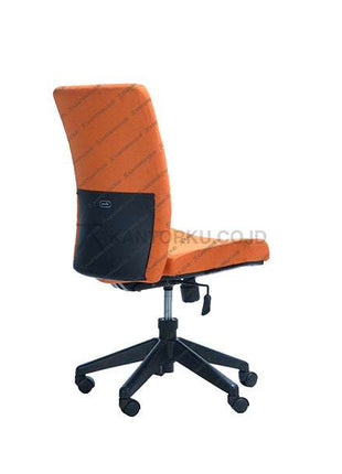 Kursi kantor ergonomis desain Minimalis berwarna ORANGE dengan sandaran dan roda - SAVELLO COMBI - KANTORKU