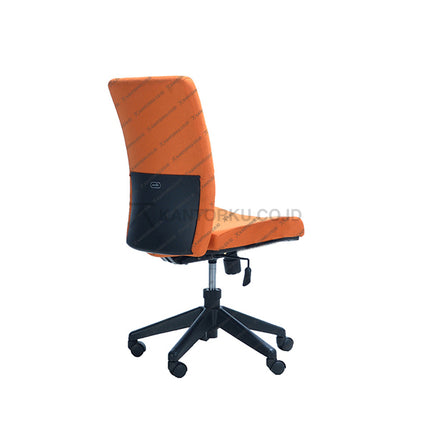 Kursi kantor ergonomis desain Minimalis berwarna ORANGE dengan sandaran dan roda - SAVELLO COMBI - KANTORKU