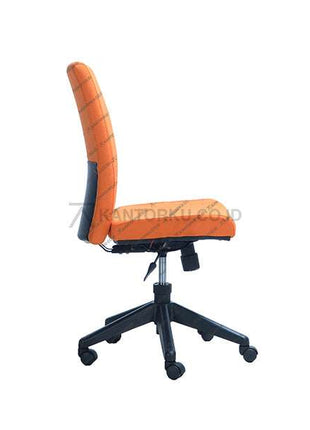 Kursi kantor ergonomis desain Minimalis berwarna ORANGE dengan sandaran dan roda - SAVELLO COMBI - KANTORKU