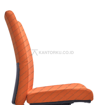 Kursi kantor ergonomis desain Minimalis berwarna ORANGE dengan sandaran dan roda - SAVELLO COMBI - KANTORKU