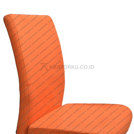 Kursi kantor ergonomis desain Minimalis berwarna ORANGE dengan sandaran dan roda - SAVELLO COMBI - KANTORKU