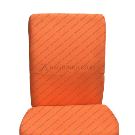 Kursi kantor ergonomis desain Minimalis berwarna ORANGE dengan sandaran dan roda - SAVELLO COMBI - KANTORKU
