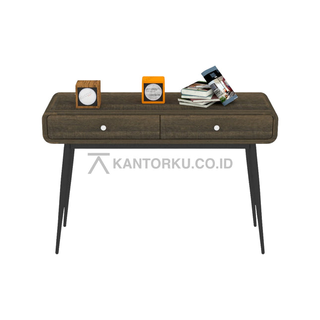 Meja konsol Expo dengan kaki besi hitam ramping bergaya mid-century – Kantorku.co.id