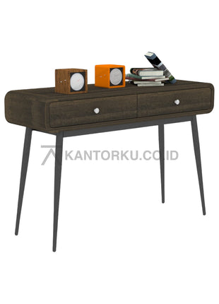 Meja konsol modern Expo dua laci dengan tarikan krom elegan – Kantorku