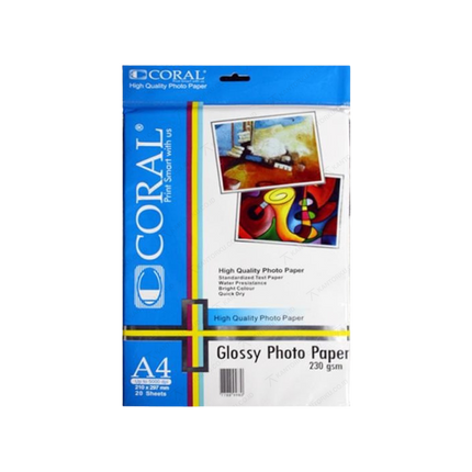 Kertas Foto CORAL Photo Paper Glossy A4 230gsm