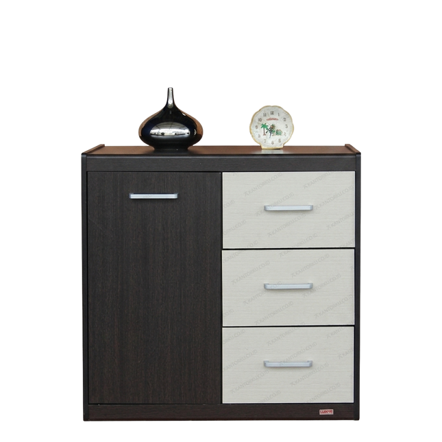 Credenza Rak Serbaguna Lunar CR80 Tiga laci multifungsi untuk penyimpanan rumah