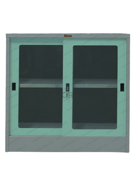 Lemari arsip Lion Metal L31K pintu kaca geser tersedia di Kantorku