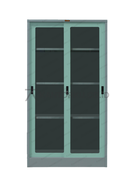 Lemari arsip Lion Metal L33AK pintu kaca geser tersedia di Kantorku