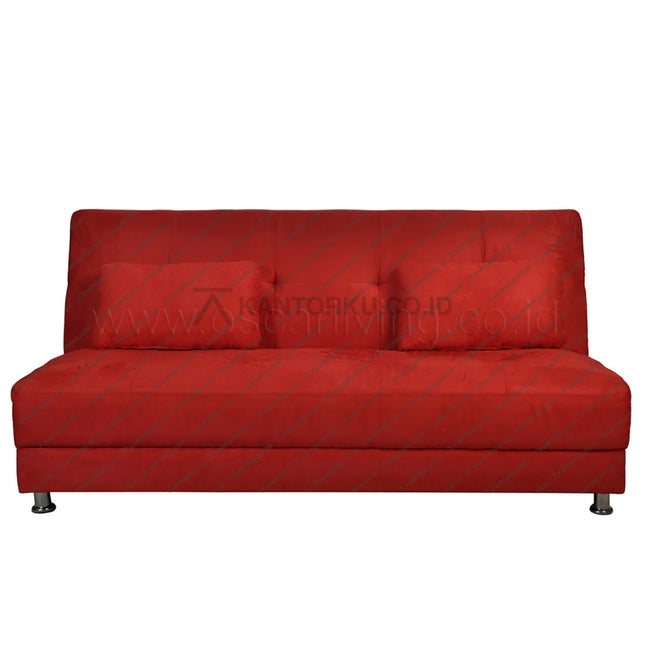 Sofabed Copenhagen by Oliv dari bahan wood dan suede, desain elegan dan dapat diubah menjadi flat bed — kantorku