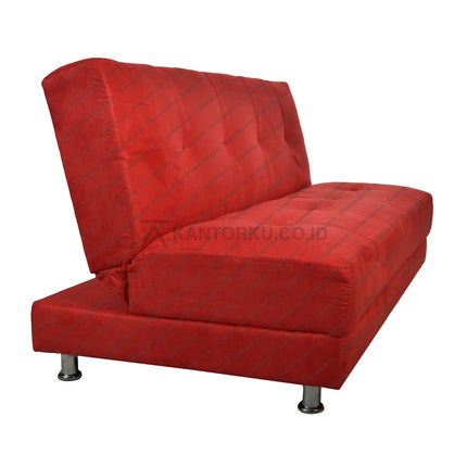 Sofabed Copenhagen modern dengan paduan kayu dan suede berkualitas tinggi, tampilan mewah dan fungsional — kantorku.co.id