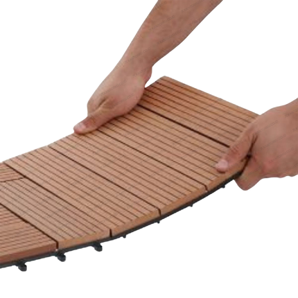 Lantai outdoor Kayu Asri WPC dengan tampilan kayu alami