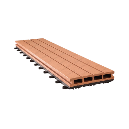 Lantai outdoor WPC Kayu Asri dengan sistem interlock