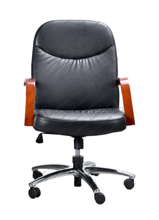 Kursi Direktur Savello Diamond LA elegan dengan rangka aluminium dan sandaran kayu mahoni Kantorku