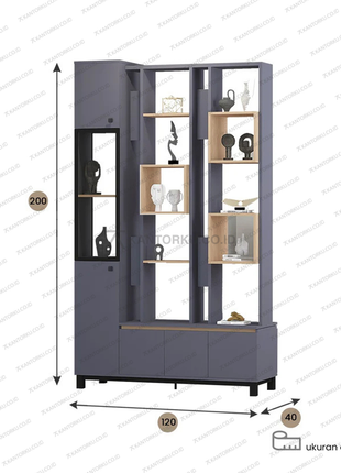 Display cabinet elegan tinggi 200 cm dengan kaca berframe aluminium – Tersedia di Kantorku
