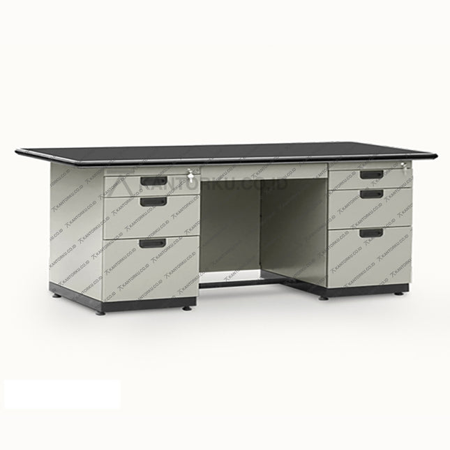 Alba Metal DP 402 meja kerja profesional besi dengan desain elegan tersedia di kantorku.co.id