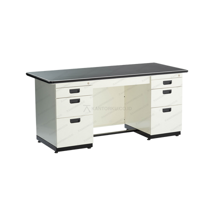 Meja kantor besi modern ALBA DP 402 warna hitam doff
