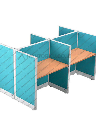 Uno meja kantor partisi elegan dengan finishing fabric dan cable hole hadir di kantorku.co.id