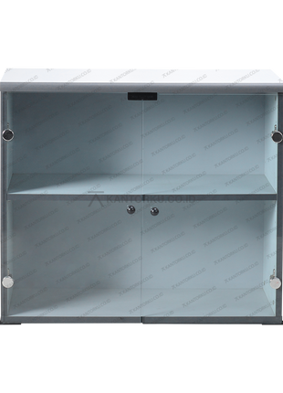 Lemari arsip kaca Kantorku BCR80 warna grey dengan desain modern elegan – Tersedia di Kantorku.co.id