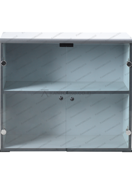 Lemari arsip kaca Kantorku BCR80 warna grey dengan desain modern elegan – Tersedia di Kantorku.co.id
