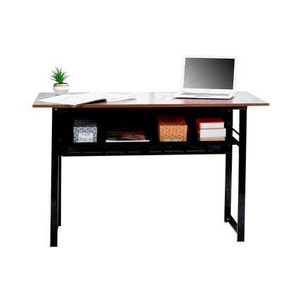 Meja Kantor Modern Kaki Besi Vinyl Anti Air Minimalis untuk area kerja profesional