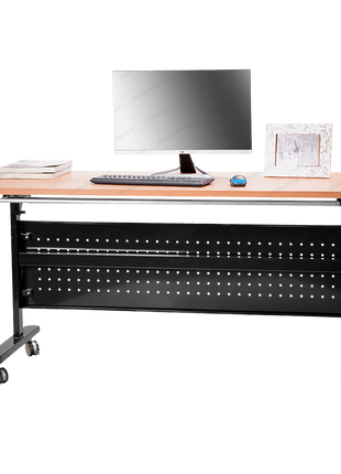 Meja kantor Ergotec FC 01 desain modern top table HPL lipat Tersedia di Kantorku