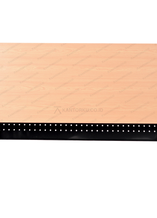 Meja kantor minimalis bahan HPL premium warna kayu dan putih Tersedia di Kantorku