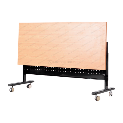 Meja kantor Ergotec FC 01 warna kayu beech cherry dan putih Tersedia di Kantorku