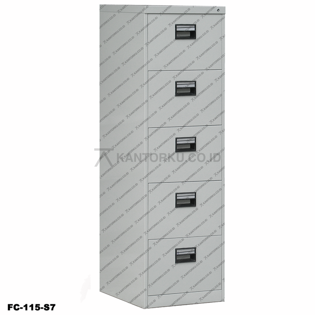Filing Cabinet Alba Metal FC 115 dengan 5 laci geser besi kokoh, tersedia di KANTORKU.