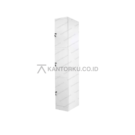 Loker besi 3 pintu Chitose Chiba LC03 dengan desain minimalis – Kantorku
