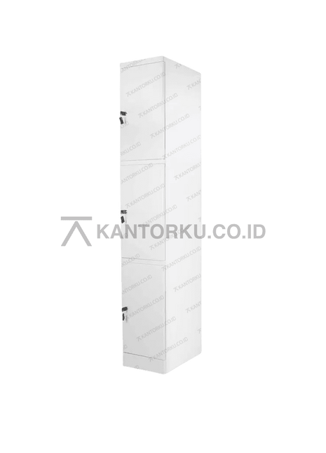 Loker besi 3 pintu Chitose Chiba LC03 dengan desain minimalis – Kantorku